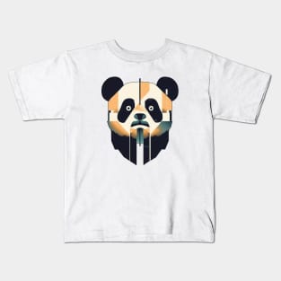 Cute shock panda | Black, orange, and blue Kids T-Shirt